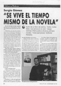 "Se vive el tiempo mismo de la novela"  [artículo] Mariano Aguirre.