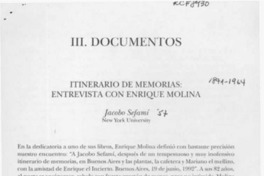 Itinerario de memorias (entrevista)