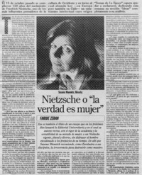 Nietzsche o "la verdad es mujer"