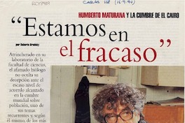 "Estamos en el fracaso"  [artículo] Roberto Brodsky.