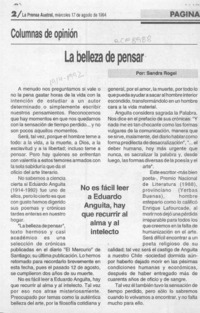 La belleza de pensar  [artículo] Sandra Rogel.