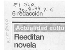 Reeditan novela policial  [artículo].