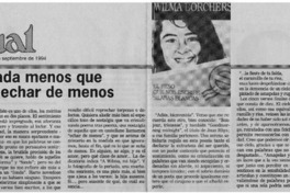 Nada menos que el echar de menos