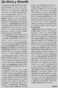 De libros y filosofía