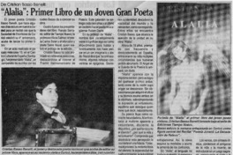 "Alalia", primer libro de un joven gran poeta