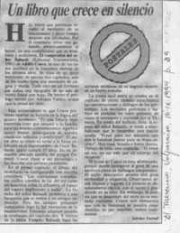 Un libro que crece en silencio  [artículo] Antoine Doinel.