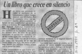 Un libro que crece en silencio  [artículo] Antoine Doinel.