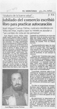 Jubilado del comercio escribió libro para practicar autocuración  [artículo].