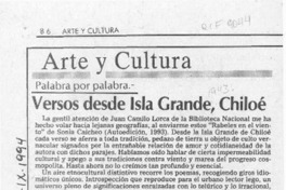 Versos desde Isla Grande, Chiloé  [artículo] Marcelo Novoa.