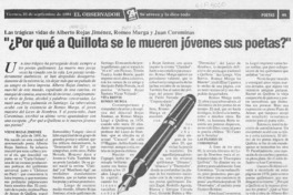 "Por qué a Quillota se le mueren jóvenes los poetas?"  [artículo].
