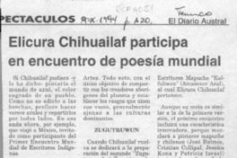 Elicura Chihuailaf participa en encuentro de poesía mundial  [artículo].