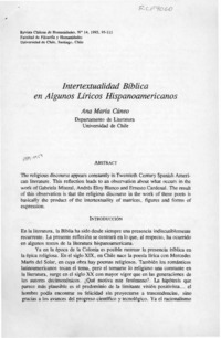 Intertextualidad bíblica en algunos líricos hispanoamericanos  [artículo] Ana María Cuneo.