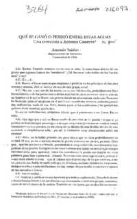 Qué se ganó o perdió entre estas aguas (entrevista)
