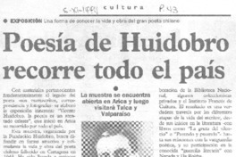 Poesía de Huidobro recorre todo el país