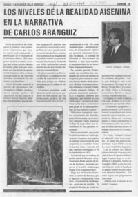 Los Niveles de la realidad aisenina en la narrativa de Carlos Aránguiz  [artículo].