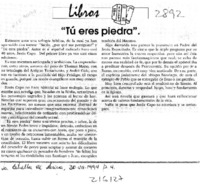 "Tú eres piedra"  [artículo].