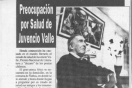 Preocupación por salud de Juvencio Valle  [artículo].