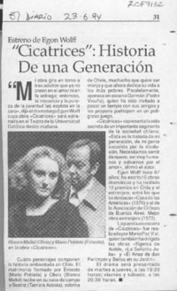"Cicatrices", historia de una generación  [artículo]