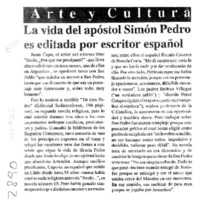 La Vida del apóstol Simón Pedro es editada por escritor español  [artículo].