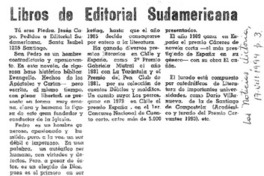 Libros de Editorial Sudamericana  [artículo].