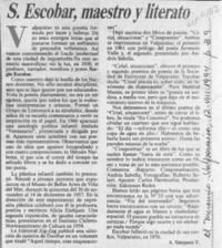 S. Escobar, maestro y literato  [artículo] A. Simpson T.