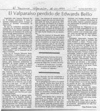 El Valparaíso perdido de Edwards Bello  [artículo] Hugo Rolando Cortés.