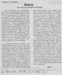 "Retorno" de Héctor Orrego Puelma