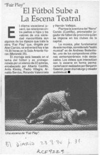 El Fútbol sube a la escena teatral  [artículo].
