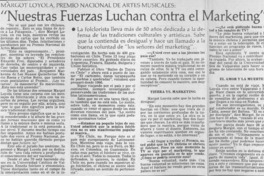 "Nuestras fuerzas luchan contra el marketing"  [artículo] Carmen Rodríguez.