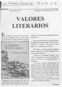 Valores literarios  [artículo] Gil Sinay.