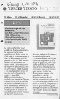 Violencia puertas adentro  [artículo] Andrés Gómez.