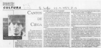 Cantos de ciega  [artículo] Bernardo Chandía Fica.
