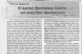 Erasmo Bernales Gaete, un escritor destacado  [artículo] Francisco Medina Cárdenas.