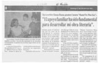 "El Apoyo familiar ha sido fundamental para desarrollar mi obra literaria"  [artículo].