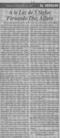 A la luz de 5 siglos, Fernando Diez Alfaro  [artículo].