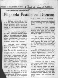 El poeta Francisco Donoso  [artículo] José Vargas Badilla.