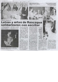 Letras y artes de Rancagua solidarizaron con escritor