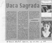Vaca sagrada  [artículo].