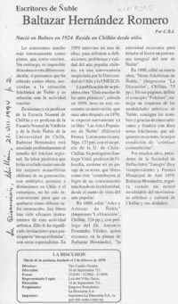 Baltazar Hernández Romero  [artículo] C. R. I.