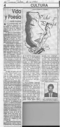 Vida y poesía  [artículo] Ency Hernández Caballero.