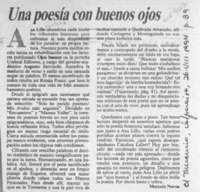 Una poesía con buenos ojos  [artículo] Marcelo Novoa.
