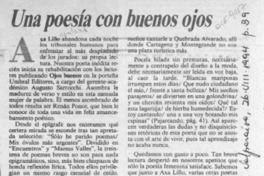 Una poesía con buenos ojos  [artículo] Marcelo Novoa.