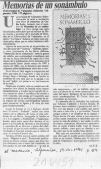 Memorias de un sonámbulo  [artículo] O. Z. S.