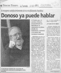 Donoso ya puede hablar  [artículo] Cecilia Valenzuela L.