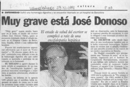 Muy grave está José Donoso  [artículo].