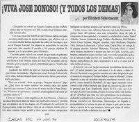 Viva José Donoso! (y todos los demás)  [artículo] Elizabeth Subercaseaux.