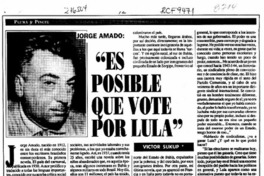 "Es posible que vote por Lula"  [artículo] Víctor Sukup.