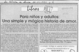 Para niños y adultos, una simple y mágica historia de amor  [artículo].