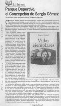 Parque deportivo, el Concepción de Sergio Gómez  [artículo] Alejandra Ochoa P.