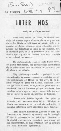 Inter Nos  [artículo] Enrique Neiman.